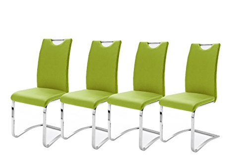 Robas Lund, Stuhl, Esszimmerstuhl, Schwingstuhl Köln, 4er Set, Lime, 57 x 43 x 100 cm von Robas Lund