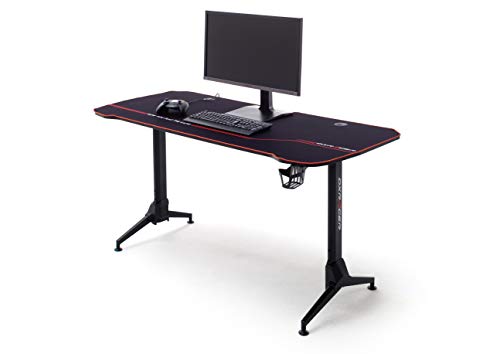Robas Lund Gaming Tisch DX Racer 6 höhenverstellbar Gaming Desk Schwarz Carbonlook, BxHxT 160x70x60 cm von Robas Lund