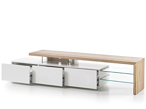 Robas Lund Lowboard Weiß Matt lackiert, TV Möbel Massivholz Asteiche von Robas Lund