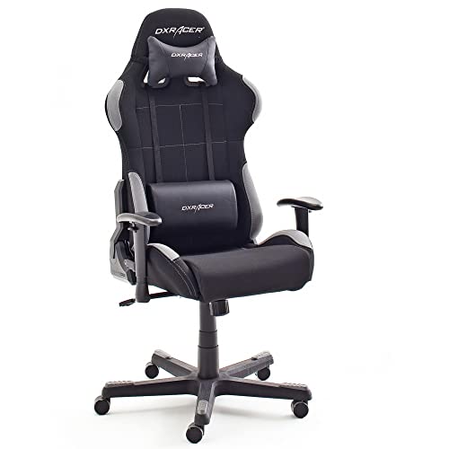 DXRacer 5 OH/FD01/NG Gaming-/ Büro-/ Schreibtischstuhl, mit Wippfunktion Gamer Stuhl Höhenverstellbarer Drehstuhl PC Stuhl Ergonomischer Chefsessel, schwarz-grau von DXRacer