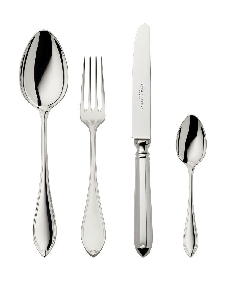 4 tlg. Garnitur Navette 925 Sterlingsilber von Robbe & Berking
