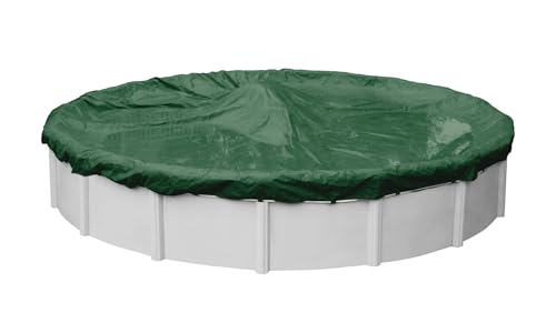 Robelle 10 m professionelle grüne Winter-Poolabdeckung für oberirdische Pools, 1,2 m Überlappung (11,3 m Abdeckungsgröße), solide 30,5 x 30,5 cm, 105 g/yd2, Stil: 3733-4A von Robelle