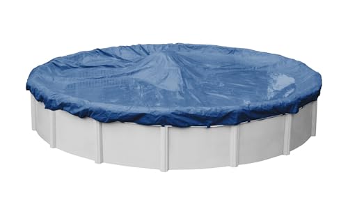 Robelle 6,4 m professionelle Blaue Winter-Poolabdeckung für oberirdische Pools, 1,2 m Überlappung (7,6 m Abdeckungsgröße), solide 30,5 x 30,5 cm, 105 g/yd2, Stil: 2721-4 von Robelle