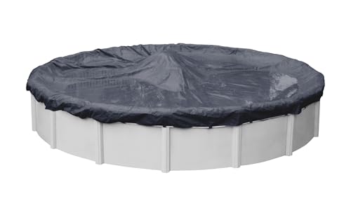 Robelle 7,3 m Blaue Winter-Poolabdeckung für oberirdische Pools, 0,9 m Überlappung (8,2 m Abdeckungsgröße), solide 7 x 7 Scrim, 62,4 g/yd2, 8 Jahre Garantie, Stil: 3624A von Robelle