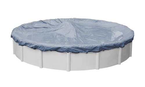 Robelle 8,5 m Blaue Winter-Poolabdeckung für oberirdische Pools, 90 cm Überlappung (9,4 m Abdeckungsgröße), solide 7 x 7 Scrim, 62,4 g/yd2, 8 Jahre Garantie, Stil: 4628A von Robelle