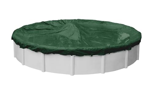 Robelle 8,5 m robuste grüne Winter-Poolabdeckung für oberirdische Pools, 1,2 m Überlappung (9,8 m Abdeckungsgröße), solide 8 x 8 Scrim, 66,9 g/yd2, 10 Jahre Garantie, Stil:3228-4A von Robelle