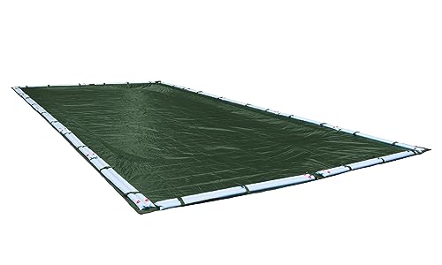 Robelle 9 x 15,2 m robuste grüne Winter-Poolabdeckung für Innenpools, 1,5 m Überlappung (10,7 x 16,8 m Abdeckungsgröße), solide 8 x 8 Scrim, 66,9 g/yd2, 10 Jahre Garantie, Stil: 323050RA von Robelle