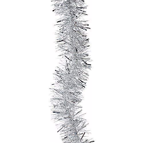 Lametta-Schlange dünn, für den Weihnachtsbaum, 2 m, Metallic, silber, 2 m von Robelli