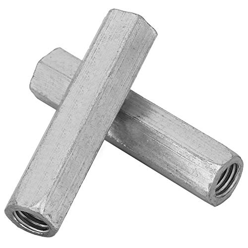Roberee Lange Muttern – 2 Stück verzinkter Stahl M10 * 60 lange Sechskantmuttern Sechskantgewindemuttern Gewindebefestigungen von Roberee