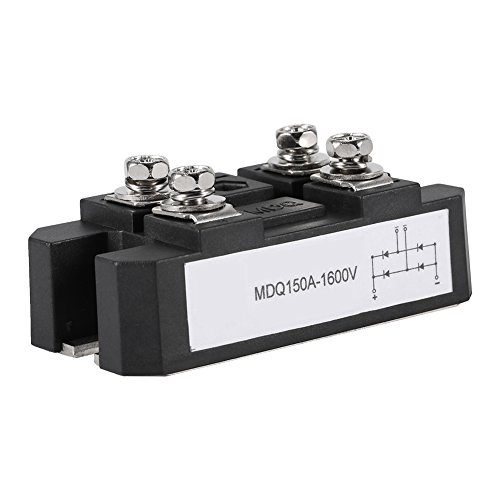 Roberee Brückengleichrichter, Schwarz Bridge Einphasiger Diodenbrückengleichrichter Hohe Leistung 150 A 1600 V Brückengleichrichtermodul mit 4 Anschlüsse zur Umwandlung AC-Ausgang in DC-Ausgang von Roberee