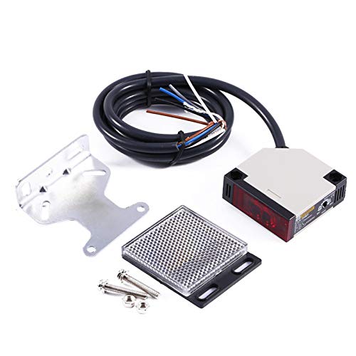 Roberee Reflexions Lichtschranke, E3JK-R4M1 Reflexions-Lichtschranke AC 90-250V 3A Lichtschrankensensor Photoelektrischer Schalter für Automatisches Garagentor Alarmsensor DIY-Sensor-Treppenlicht von Roberee