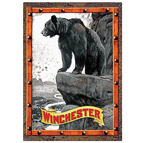 Original Retro Design Winchester Bär Blechschilder Wandkunst | Dicker Weißblech Druck Poster Wanddekoration für Garage von Robert Art