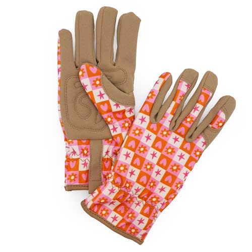 Damen Gartenhandschuhe - Lover Check Design - Einheitsgröße - gepolstert mit elastischen Bündchen von Robert Frederick