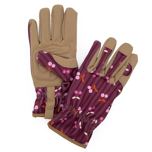 Robert Frederick Damen Gartenhandschuhe - Kirschen Design - Einheitsgröße - gepolstert mit elastischen Bündchen von Robert Frederick