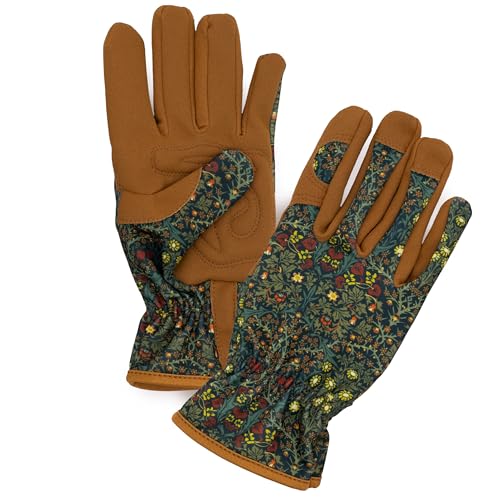 Robert Frederick Damen Gartenhandschuhe - William Morris Design - Einheitsgröße - gepolstert mit elastischen Bündchen von Robert Frederick
