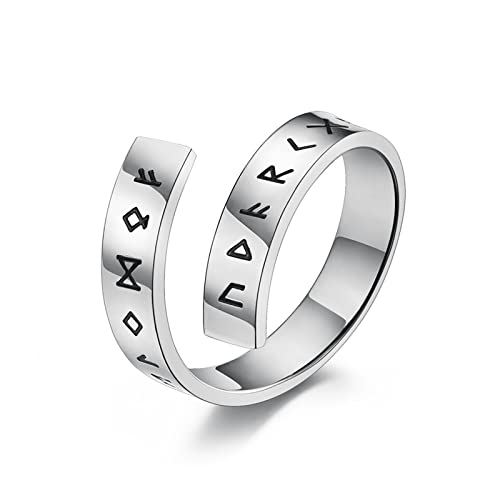 RobertDTesta Viking Script Symbol Ring, Herren Gothic Vintage Odin Rune Offener Edelstahlring,Silber,12 RobertDTesta Viking Script Symbol Ring, Herren Gothic Vintage Odin Rune Offener Edelstahlring,Silber,12 von RobertDTesta