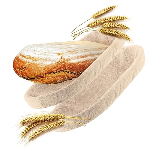 Robin Goods® 2x Bäckerleinen oval - Leinentuch mit Gummibund - Bäckerleinen für Gärkörbchen - Teigtuch - Einsatz für Brotkorb - Backzubehör (Bäckerleinen oval - 2 Stück) von Robin Goods