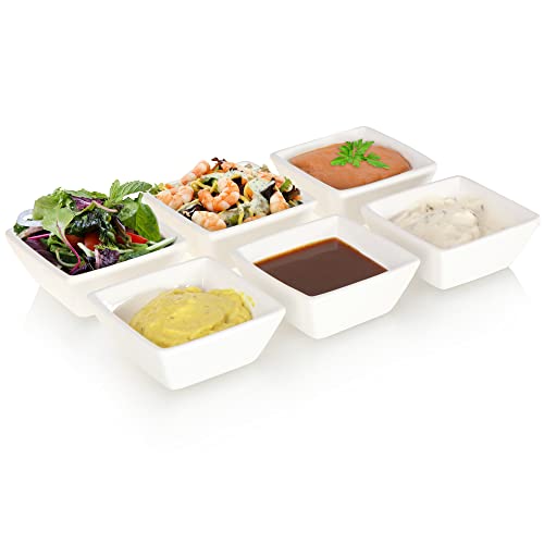 Robin Goods® 6X Dessertschalen aus Porzellan - Salatschälchen fürs Frühstücksbuffet - Geschirr für Süßspeisen, Saucen und Dips - Keramik-Kompottschalen (6 Stück - Schale - weiß) von Robin Goods