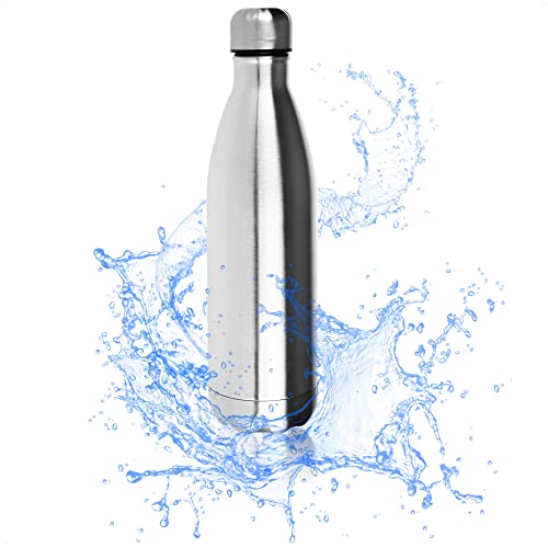 Robin Goods® Edelstahl-Trinkflasche Isoliert - hochwertige Thermo-Campingflasche - bruchsicher und BPA-frei - doppelwandig 750 ml (1 Stück - doppelwandig ohne Henkel) von Robin Goods