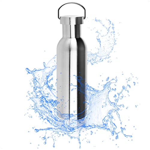 Robin Goods® Edelstahl-Trinkflasche mit Henkel - hochwertige Thermo-Campingflasche - bruchsicher und BPA-frei - doppelwandig 750 ml (1 Stück - doppelwandig mit Henkel) von Robin Goods