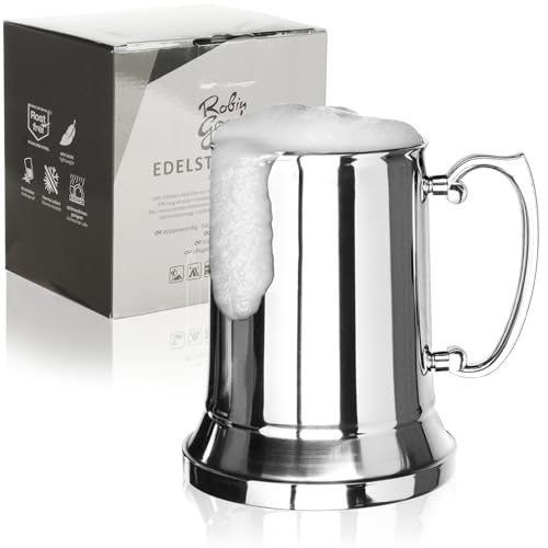 Robin Goods® Edelstahlbecher - Bierkrug aus Metall - Thermobecher doppelwandig - Campingtrinkbecher BPA-frei von Robin Goods