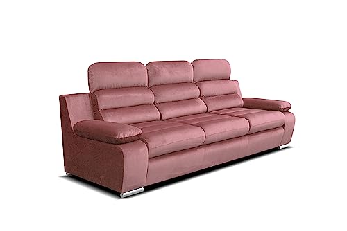 Robin Amber Sofa 3-Sitzer mit Schlaffunktion Schlafsofa Schlafcouch für Wohnzimmer Bettsofa für Schlafzimmer Couch Sofas & Couches mit Bettfunktion 238 x 96 x 95 cm Kronos Dunkeles Schmutziges Rosa von Robin Inspire