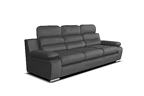 Robin Amber Sofa 3-Sitzer mit Schlaffunktion Schlafsofa Schlafcouch für Wohnzimmer Bettsofa für Schlafzimmer Couch Sofas & Couches mit Bettfunktion 238 x 96 x 95 cm Kronos Stoff Anthrazit von Robin Inspire