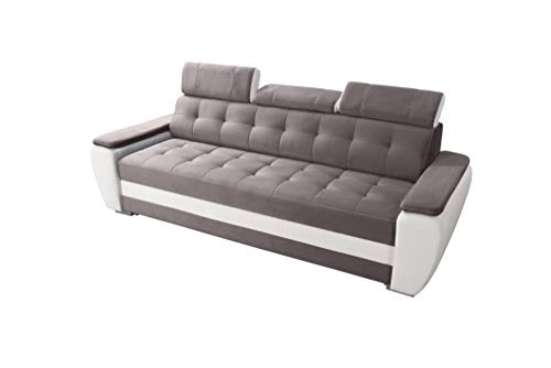 Robin Diana Sofa mit Schlaffunktion ohne Bettkasten 3 Verstellbare Kopfstützen Wohnzimmer-Sofa Schlafsofa Freistehende Couch Schlafcouch Wohnzimmermöbel von Robin Inspire