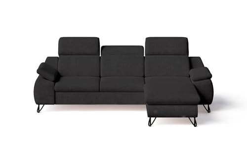 Robin Inspire Couch L Form Rechts Eckcouch Mit Schlaffunktion 265 x 175 x 90 cm Ecksofa mit Bettkasten Kopfstützen Armlehnen Chenille Stoff Leinenoptik Graphit Anthrazit Iverto Robin Inspire Couch L Form Rechts Eckcouch Mit Schlaffunktion 265 x 175 x 90 cm Ecksofa mit Bettkasten Kopfstützen Armlehnen Chenille Stoff Leinenoptik Graphit Anthrazit Iverto von Robin Inspire