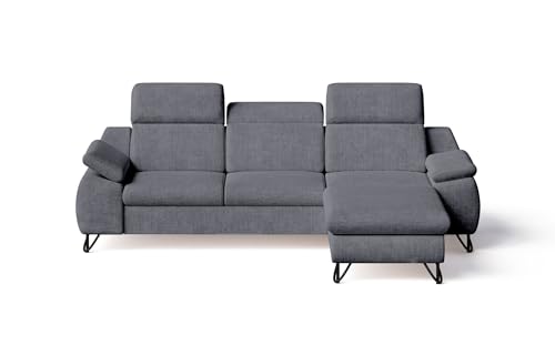 Robin Inspire Couch L Form Rechts Eckcouch Mit Schlaffunktion 265 x 175 x 90 cm Ecksofa mit Bettkasten Kopfstützen Armlehnen Chenille Stoff Leinenoptik Stahl Grau Iverto Robin Inspire Couch L Form Rechts Eckcouch Mit Schlaffunktion 265 x 175 x 90 cm Ecksofa mit Bettkasten Kopfstützen Armlehnen Chenille Stoff Leinenoptik Stahl Grau Iverto von Robin Inspire