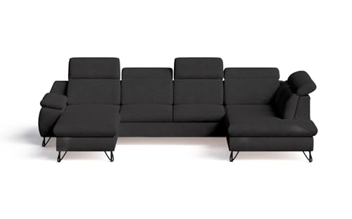 Robin Inspire Couch U Form Rechts Eckcouch Mit Schlaffunktion 335 x 207 x 90 cm Ecksofa mit Bettkasten Kopfstützen Armlehnen Chenille Stoff Leinenoptik Graphit Anthrazit Iverto Robin Inspire Couch U Form Rechts Eckcouch Mit Schlaffunktion 335 x 207 x 90 cm Ecksofa mit Bettkasten Kopfstützen Armlehnen Chenille Stoff Leinenoptik Graphit Anthrazit Iverto von Robin Inspire