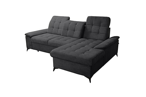 Robin Inspire Ecksofa Mit Schlaffunktion Bettkasten L Form Sofa Eckcouch Schlafcouch Freistehend Verstellbare Sitztiefe Rückenhöhe Neo Mini 257 x 172 x 90 cm Rechts Anthrazit von Robin Inspire