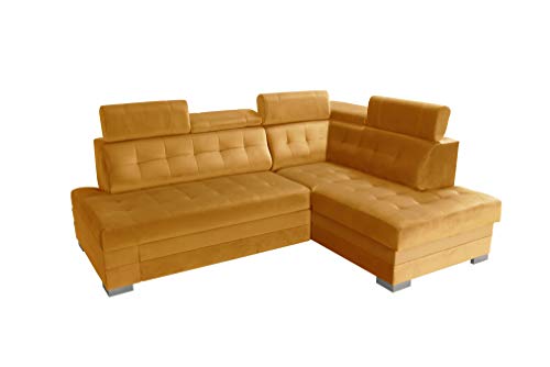 Robin Paris Ecksofa mit Schlaffunktion Bettkasten 5 Verstellbare Kopfstützen Sofa L-Form Schlafsofa Freistehende Eckcouch Schlafcouch Wohnzimmermöbel Wohnlandschaft Rechts Senfgelb Robin Paris Ecksofa mit Schlaffunktion Bettkasten 5 Verstellbare Kopfstützen Sofa L-Form Schlafsofa Freistehende Eckcouch Schlafcouch Wohnzimmermöbel Wohnlandschaft Rechts Senfgelb von Robin Inspire