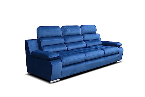 Robin Amber Sofa 3-Sitzer mit Schlaffunktion Schlafsofa Schlafcouch für Wohnzimmer Bettsofa für Schlafzimmer Couch Sofas & Couches mit Bettfunktion 238 x 96 x 95 cm Kronos Stoff Dunkelblau von Robin Inspire