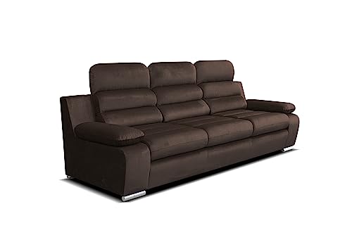 Robin Amber Sofa 3-Sitzer mit Schlaffunktion Schlafsofa Schlafcouch für Wohnzimmer Bettsofa für Schlafzimmer Couch Sofas & Couches mit Bettfunktion 238 x 96 x 95 cm Kronos Stoff Dunkelbraun von Robin Inspire