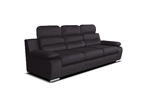 Robin Amber Sofa 3-Sitzer mit Schlaffunktion Schlafsofa Schlafcouch für Wohnzimmer Bettsofa für Schlafzimmer Couch Sofas & Couches mit Bettfunktion 238 x 96 x 95 cm Kronos Stoff Schwarz von Robin Inspire