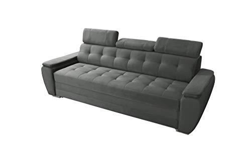 Robin Diana Sofa mit Schlaffunktion ohne Bettkasten 3 Verstellbare Kopfstützen Wohnzimmer-Sofa Schlafsofa Freistehende Couch Schlafcouch Wohnzimmermöbel von Robin