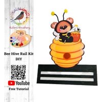Bienenleiste-Türschild-Kit, Bären -/Bienenanzug-Deko-Netzschiene, Unbemalter Oder Bemalter Holzrohling, Frühlings-Haustür-Bienenschiene, Robins von RobinWreathNStitches