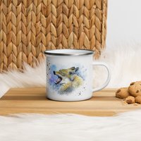 Best Wolf Vintage Emailletasse Camping Kaffeetasse Wolftasse von RobineArtShop