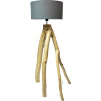 Moderne Eichenlampe Auf Vier Beinen Sehr Einzigartig, Stehlampe Mit Lampenschirm, Bürolampe, Altholz von RobiniaArt