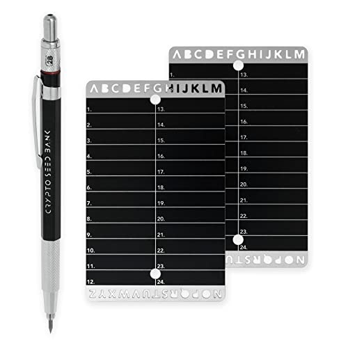 Crypto Seed Bank – Stahl-Backup-Brieftasche – Präzise Gravur für Bitcoin-Samenaufbewahrung – Zwei 24 Wortkarten – Cold Wallet Backup Crypto Seed Bank – Stahl-Backup-Brieftasche – Präzise Gravur für Bitcoin-Samenaufbewahrung – Zwei 24 Wortkarten – Cold Wallet Backup von Robins and Coleman