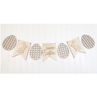 Frohe Ostern Rattan Mantel Banner Diy Set Blanks von RobinsNestCoShop