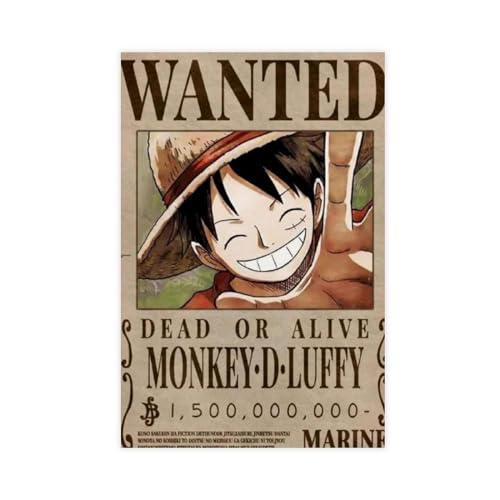 One Piece Luffy Bounty Wanted Anime Poster Poster 5 Leinwand Poster Wandkunst Dekor Druck Bild Gemälde für Wohnzimmer Schlafzimmer Dekoration ungerahmt 30 x 45 cm von Robnik