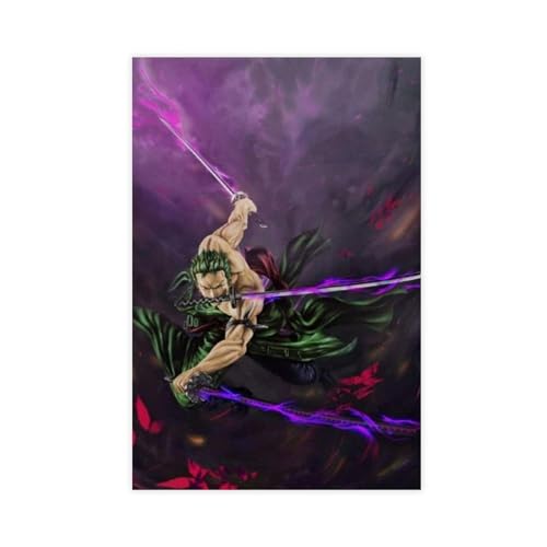 One Piece Theme Series Roronoa Zoro Anime Poster 17 Leinwand Poster Schlafzimmer Dekor Sport Landschaft Büro Zimmer Dekor Geschenk Unrahmen 40 x 60 cm von Robnik