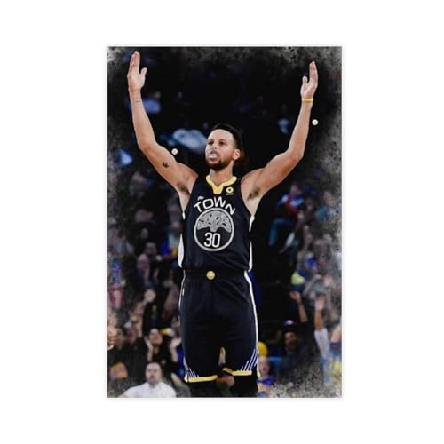 Robnik Basketballstar Stephen Curry Poster 6 Leinwand Poster Wandkunst Dekor Druck Bild Gemälde für Wohnzimmer Schlafzimmer Dekoration ungerahmt 50 x 75 cm von Robnik