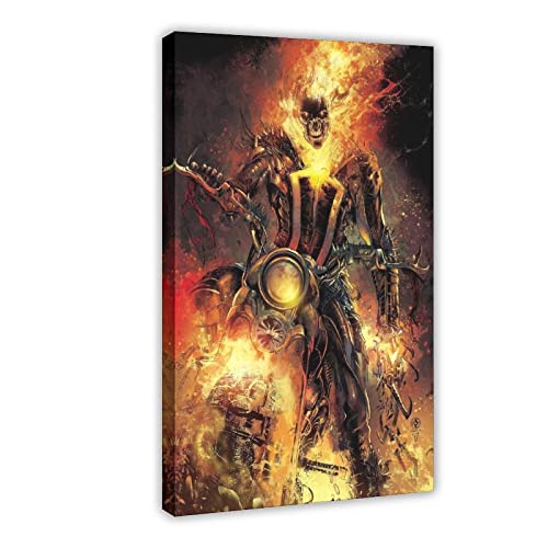 Robnik Ghost Ghost Rider Poster 5 Leinwand Poster Wandkunst Dekor Druck Bild Gemälde für Wohnzimmer Schlafzimmer Dekoration Rahmen 30 x 45 cm von Robnik