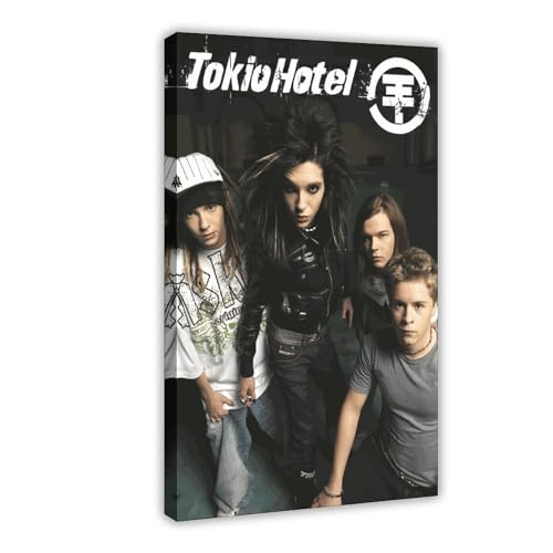 Tokio Hotel Leinwand Poster Pop Rock Wandkunst Vintage Musik für Schlafzimmer Wohnzimmer Schlafsaal Dekoration Geschenk für Fans Gerahmt 30x45cm von Robnik