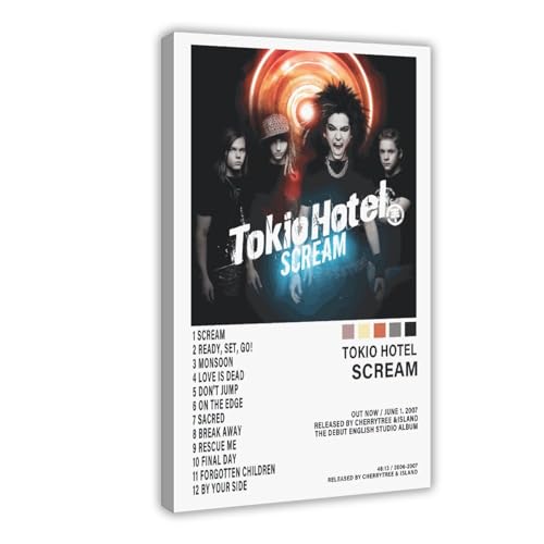 Tokio Hotel Scream Album Cover Leinwand Poster Rockband Ästhetische Wandkunst für Schlafzimmer Wohnzimmer Schlafsaal Dekoration Geschenk Gerahmt 30x45cm von Robnik
