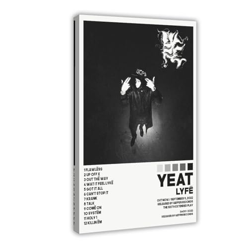 Yeat Lyfe Leinwand-Poster, Rapper Album Cover, Moderne Wandkunst für Wohnzimmer Schlafzimmer Schlafsaal Dekoration Gerahmt 30x45cm von Robnik