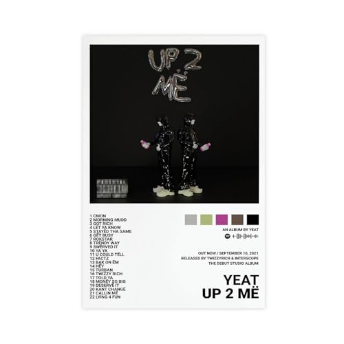 Yeat Up 2 Me Leinwand-Poster, Rapper Album Cover, Moderne Wandkunst für Wohnzimmer Schlafzimmer Schlafsaal Dekoration Geschenk für Teenager Ungerahmt 60x90cm von Robnik